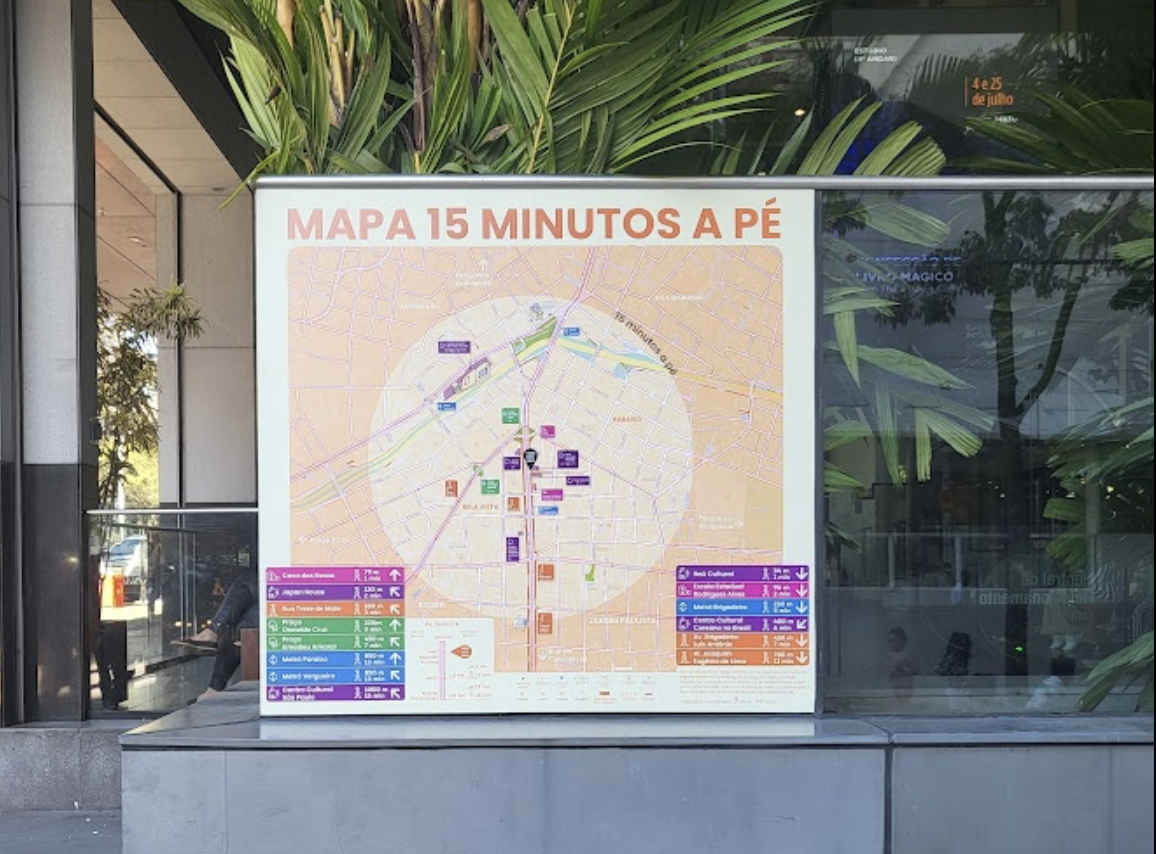 Wayfinding e mapeamento 15 minutos a pé